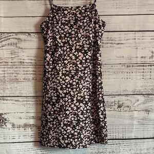 SHEIN Black and Pink Floral Kids Casual Dress